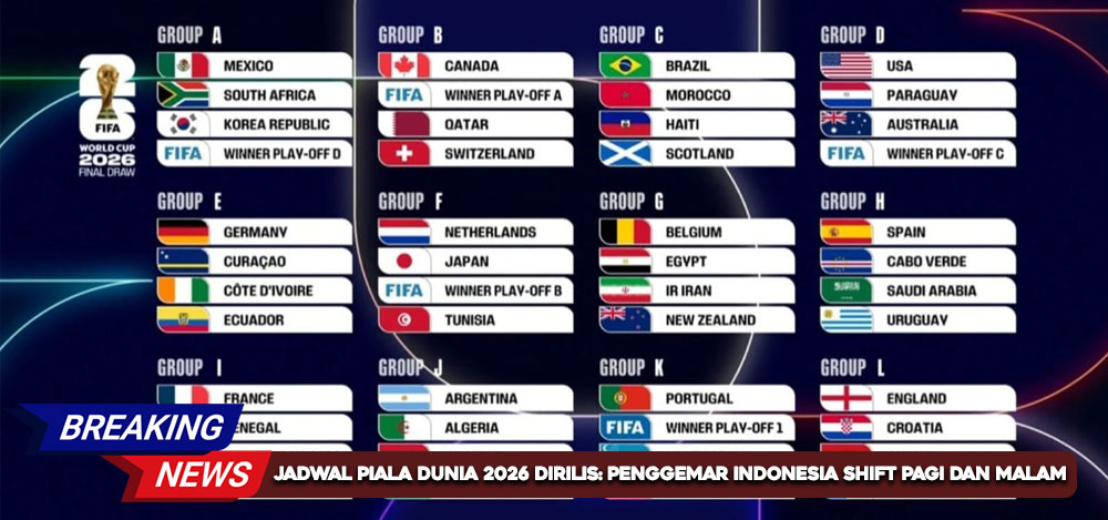 Jadwal Piala Dunia 2026 Dirilis: Penggemar Indonesia Siap Hadapi “Shift Tengah Malam Sampai Pagi”